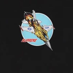 NWT Supreme Jet Tee Black with Fiery Jet Graphic large t-shirt short sleeves